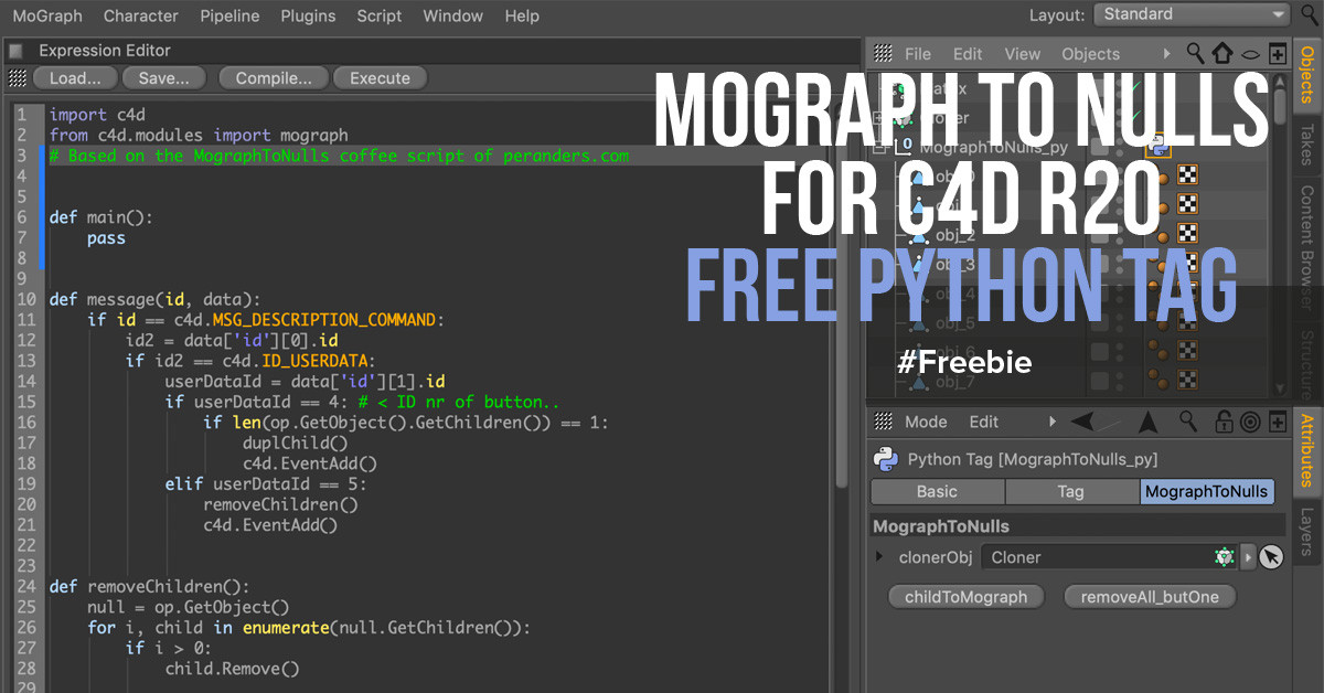 Mographtonulls For C4d R20 Free Download Python Script Tag The Ones Themselves